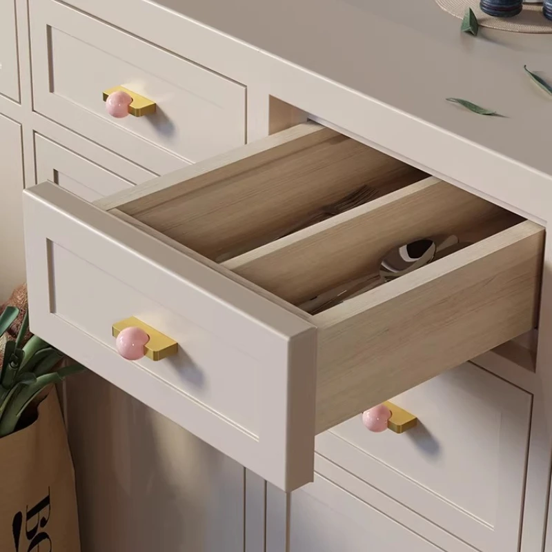 Furniture Hardware Drop Pulls - Biała kryształowa kula + mosiężne uchwyty