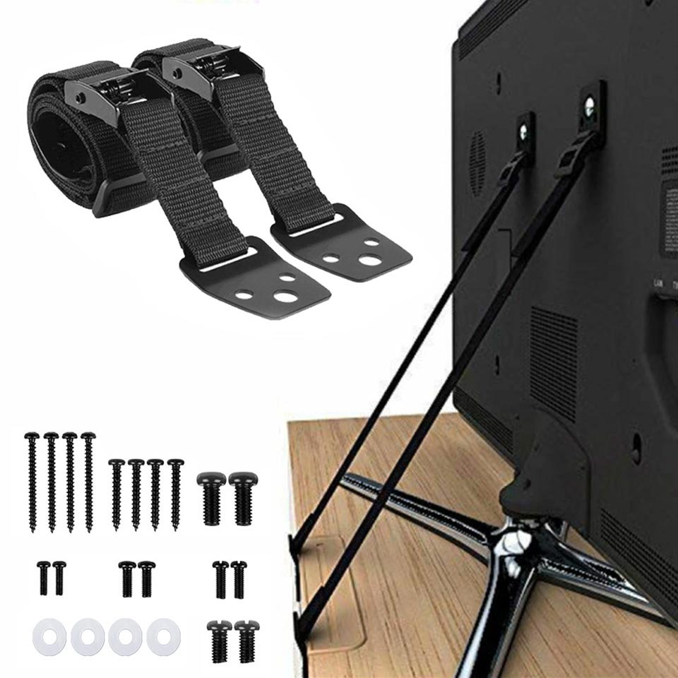 Furniture Hardware Manufacturer - 2 szt. Regulowane paski zabezpieczające telewizor,
