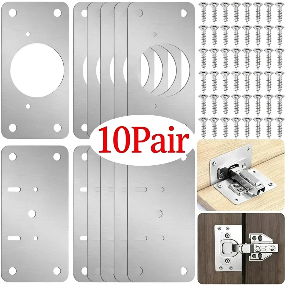 Cabinet Hinge Overlay - 10/1 par płyt naprawczych do zawiasów,